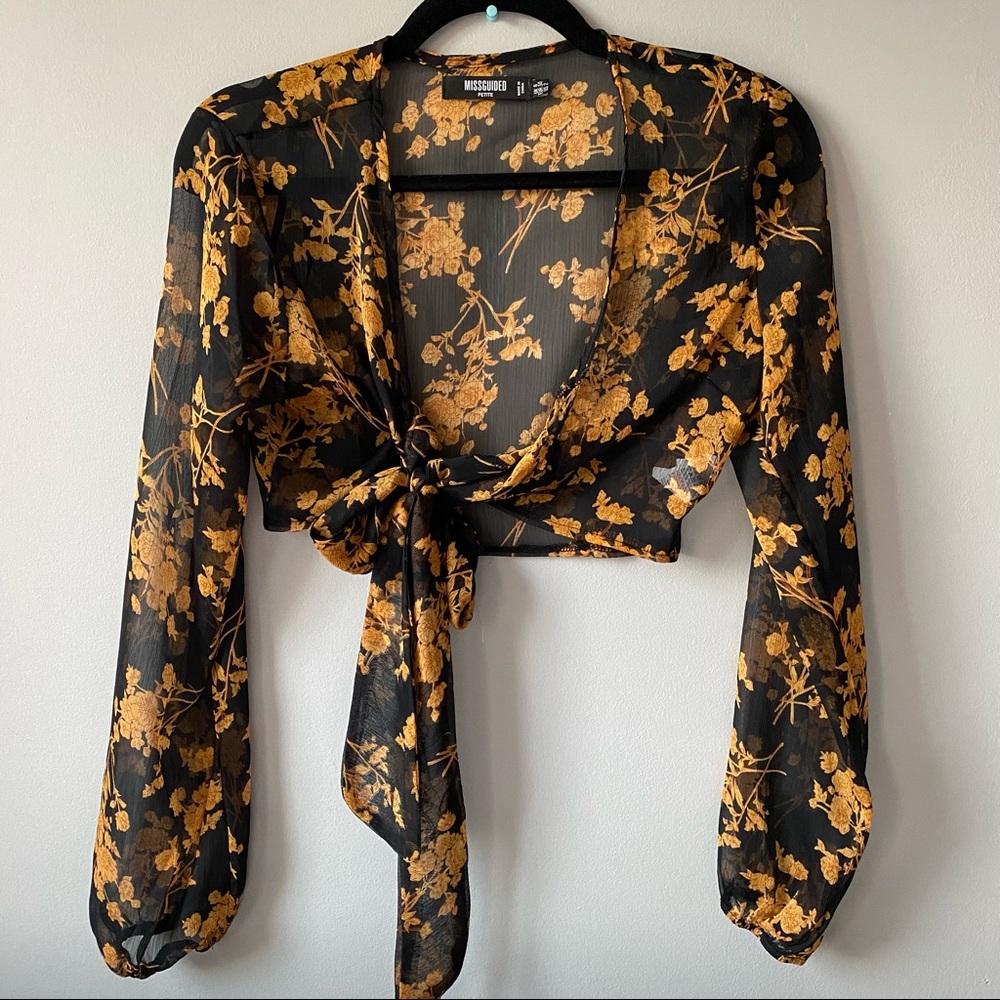 Missguided Tie Front Crop Top